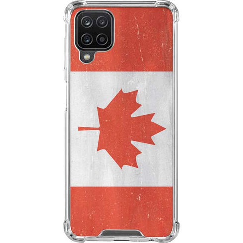 Canada Flag Distressed Galaxy A12 Clear Case